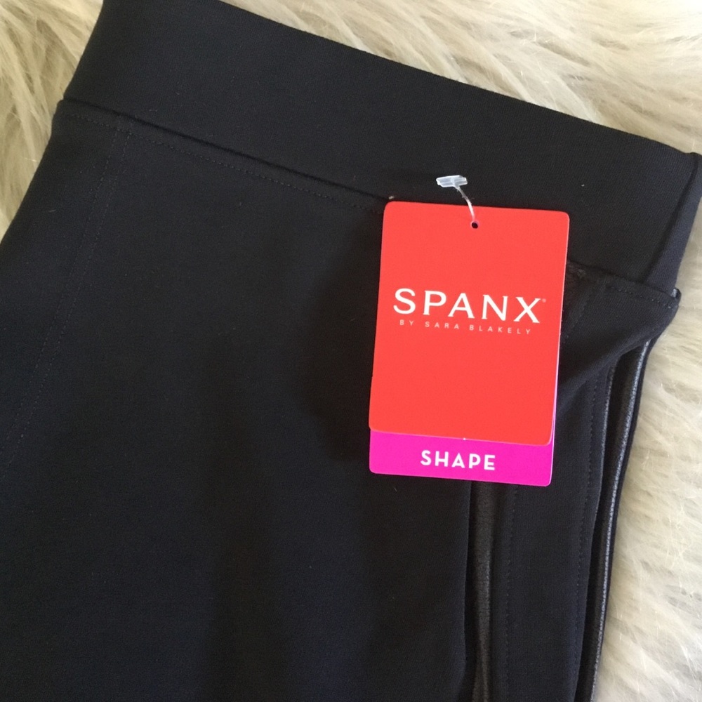 Spanx Faux Leather Detail Track Legging Jogger S - Picture 5 of 7